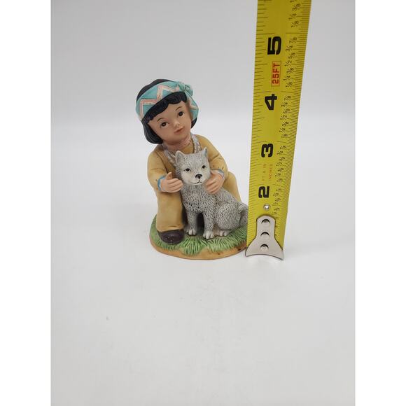 Native American Child Figurine - 4" - Picture 2 of 4